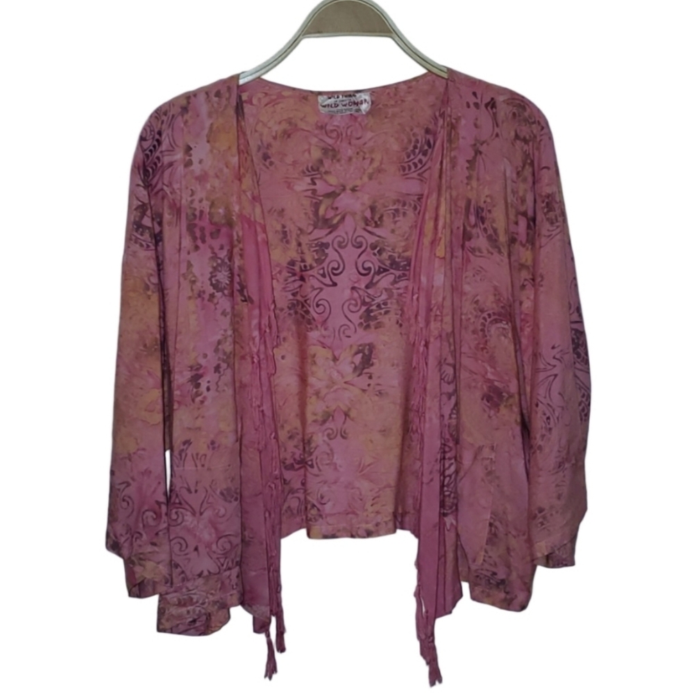 Wild Thing Wild Woman Cropped Drape Front Kimono